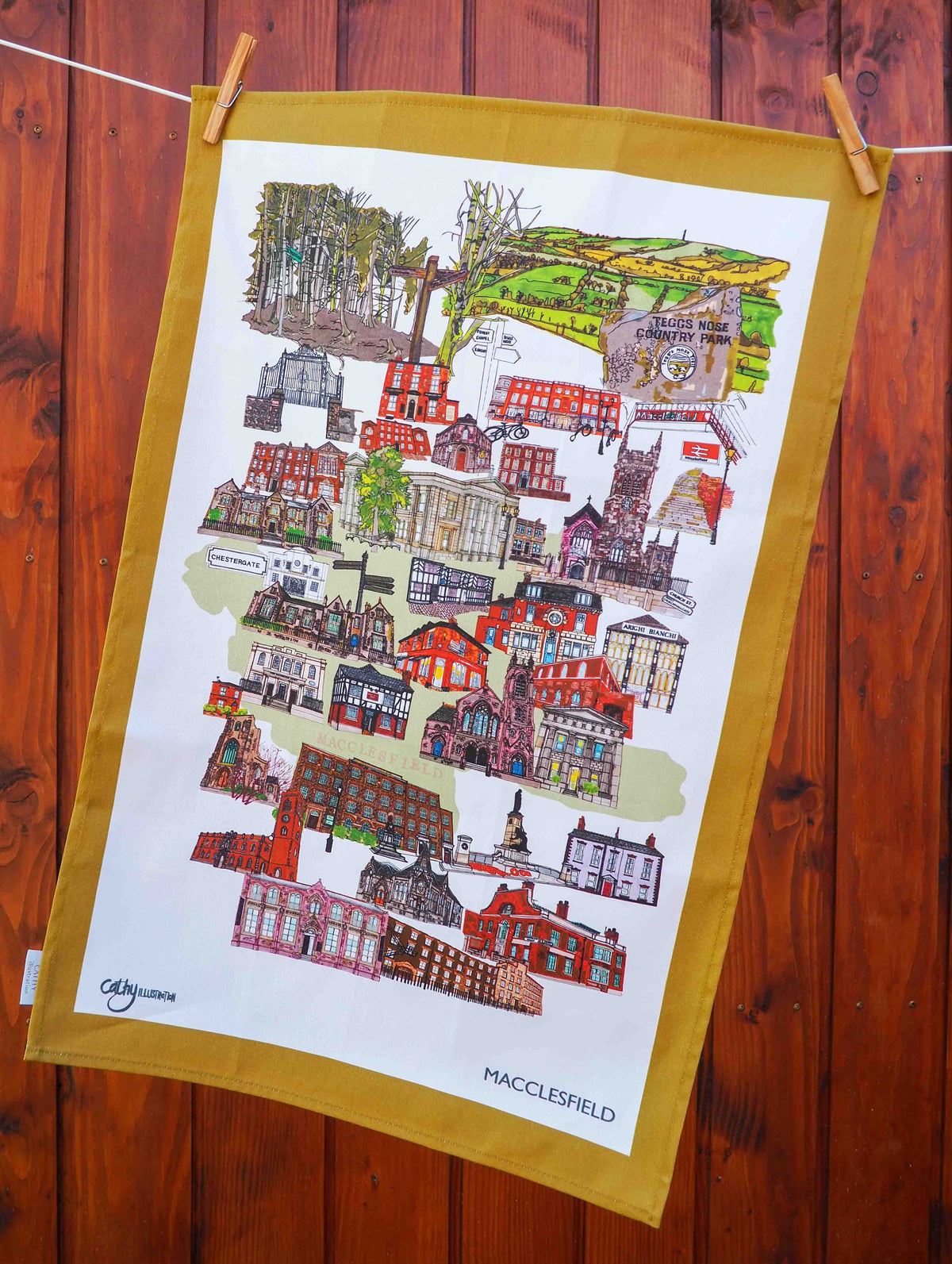 MACCLESFIELD ICONS TEA TOWEL