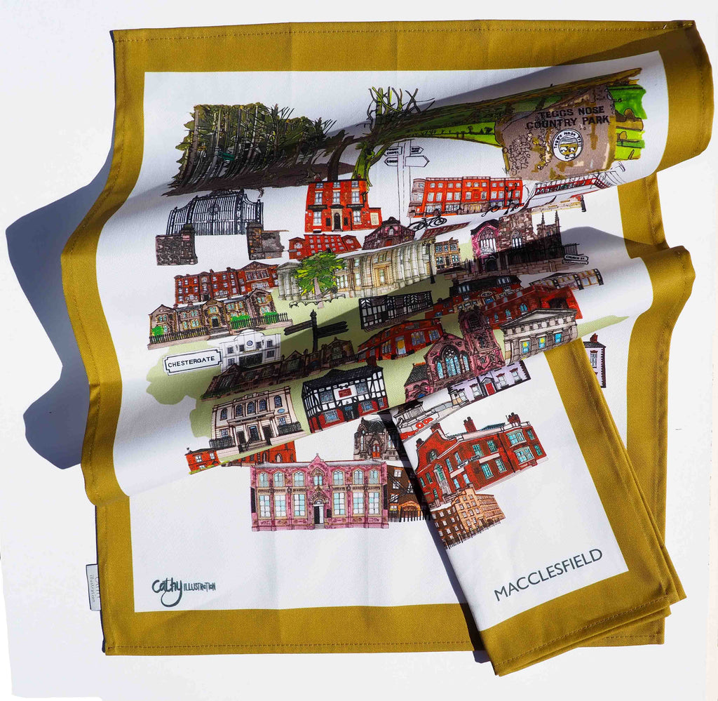 MACCLESFIELD ICONS TEA TOWEL