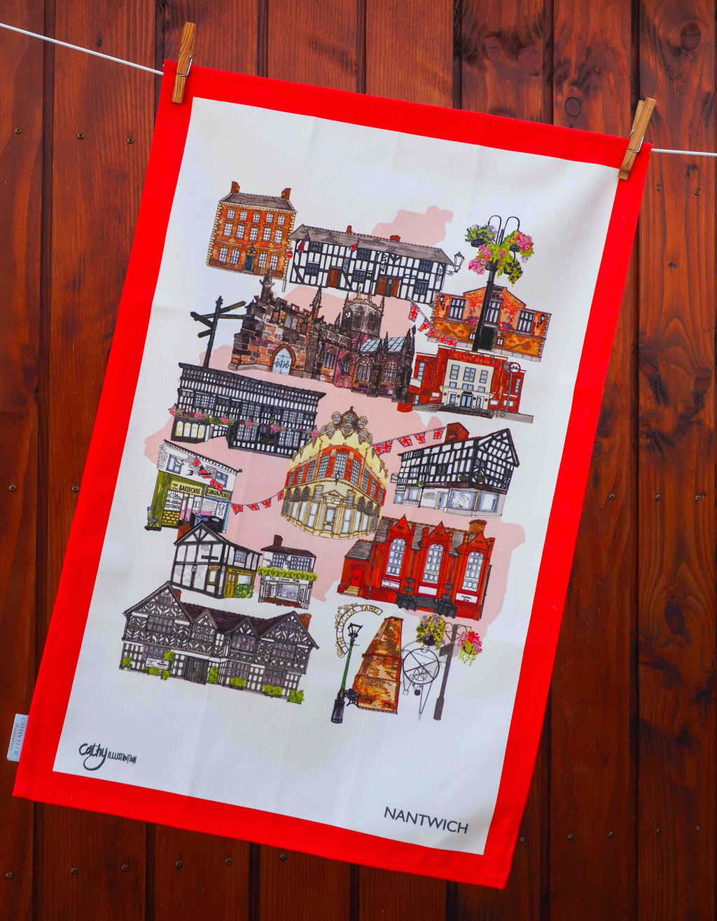 NANTWICH ICONS TEA TOWEL